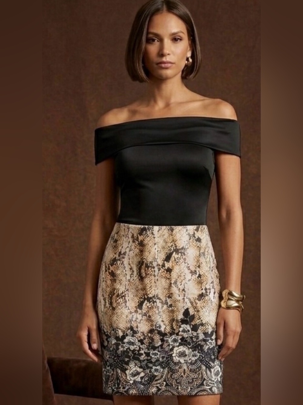 White House Black Market Snake Print Pencil Skirt sz 4